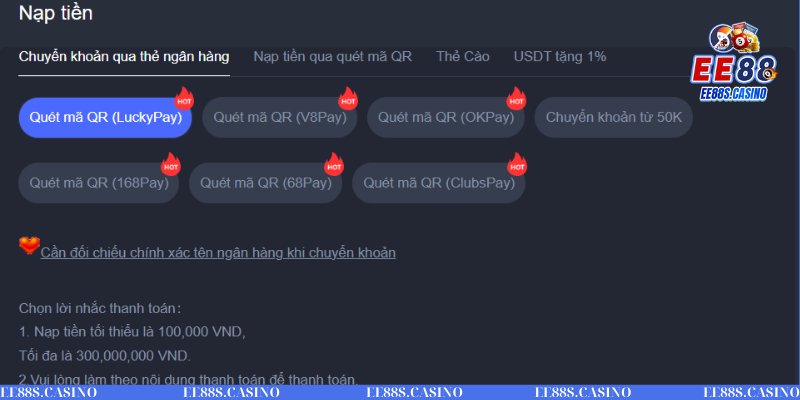 Tiết lộ kinh nghiệm nạp tiền EE88 thần tốc